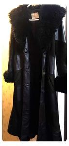 Vintage Ladies Long Leather Coat
